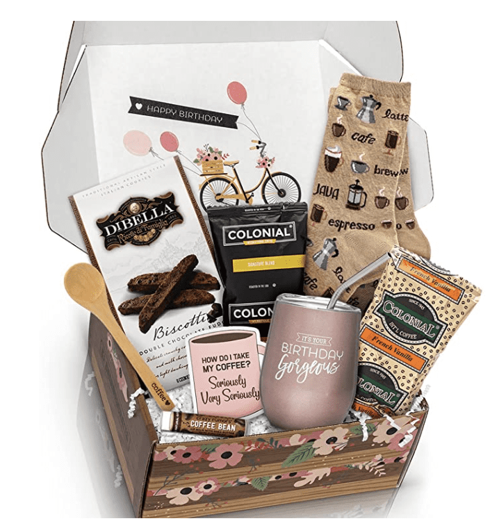 Coffee gift basket for coffee lovers