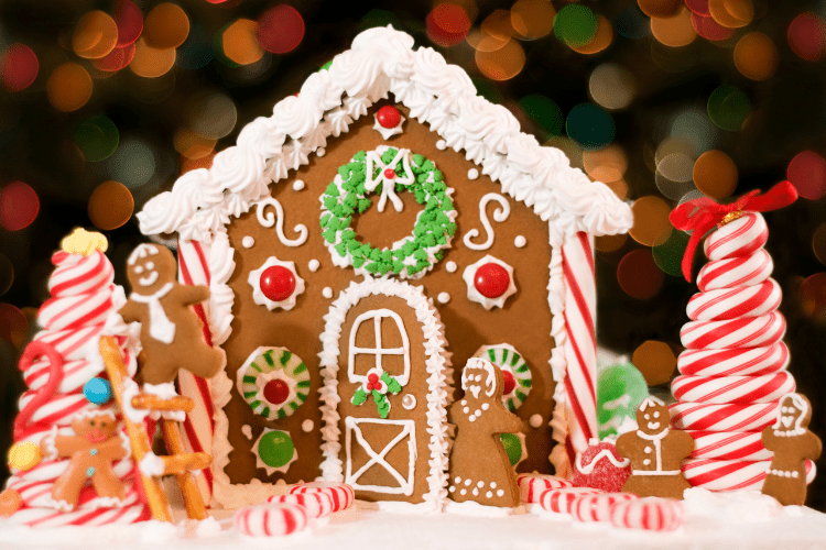 decorate a gingerbread house together